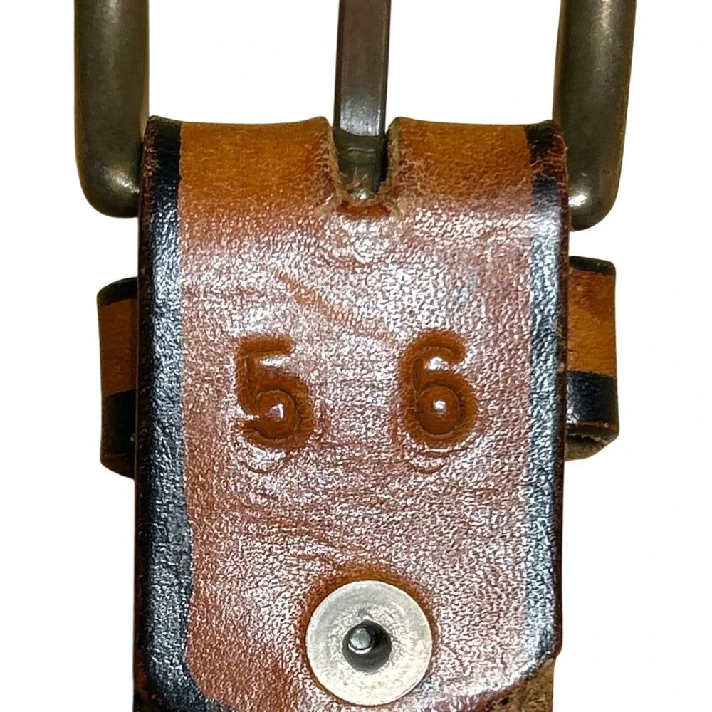 Kids Western Tooled Leather Belt Brown Painted Horse Design Size 5/6 Yrs 19
